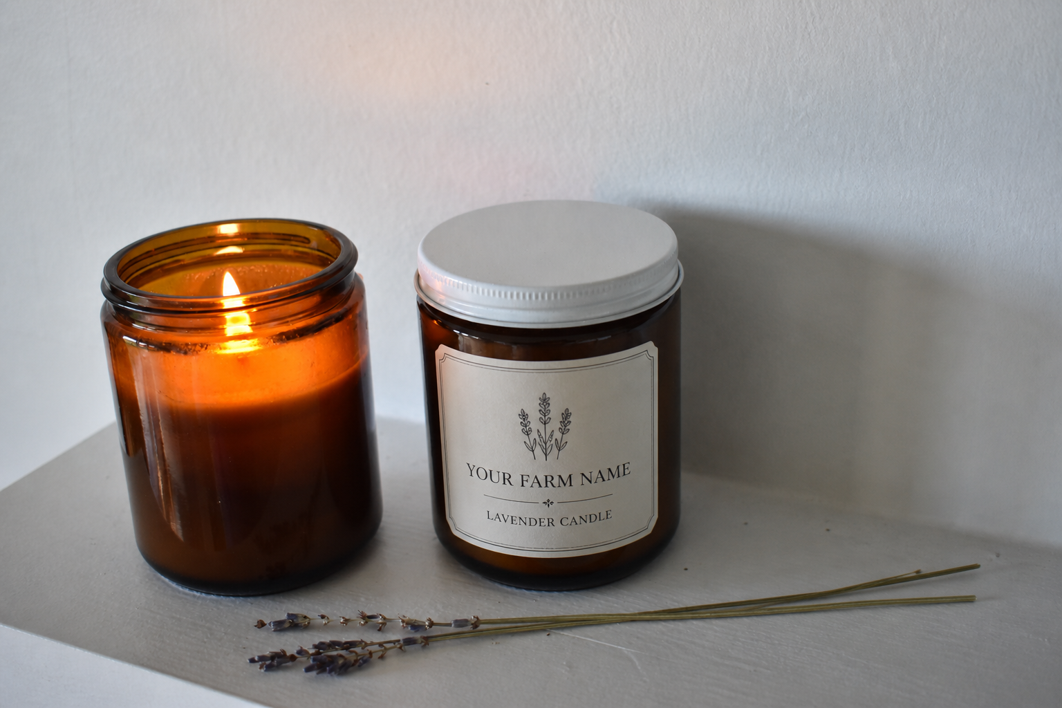 Lavender Candle  - 8 oz Custom Label